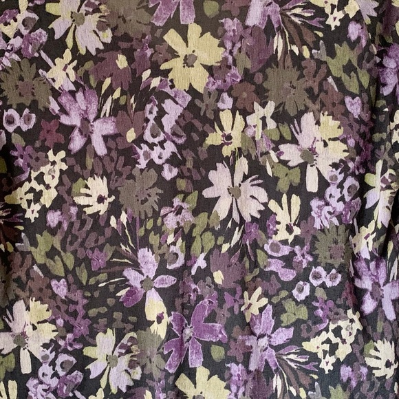 Sigrid Olsen Silk Plum Floral Top Size Medium - Picture 4 of 8